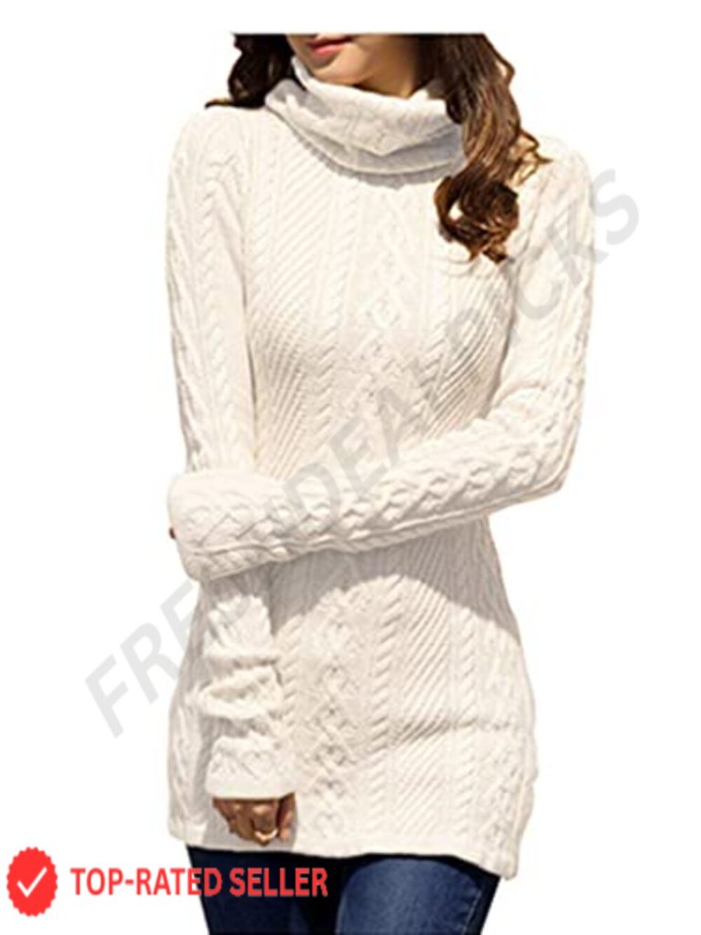 Women's Turtleneck Cable Knit Sweater Dress Long Sleeve Slim Fit Pullover